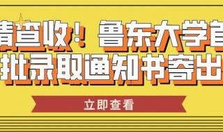 鲁东大学录取通知书